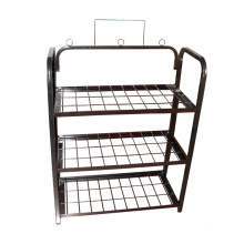 metal 3 shelf for motorcycle helmet or heavy duty car inverter battery display rack
